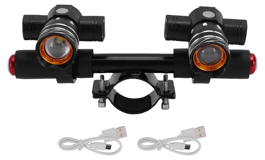 Roller-Lenker-Scheinwerfer, Aluminiumlegierung, wiederaufladbare USB-Fahrrad-Frontlichter für 45–52 mm/ 1,77–2,05 Zoll Stangendurchmesser