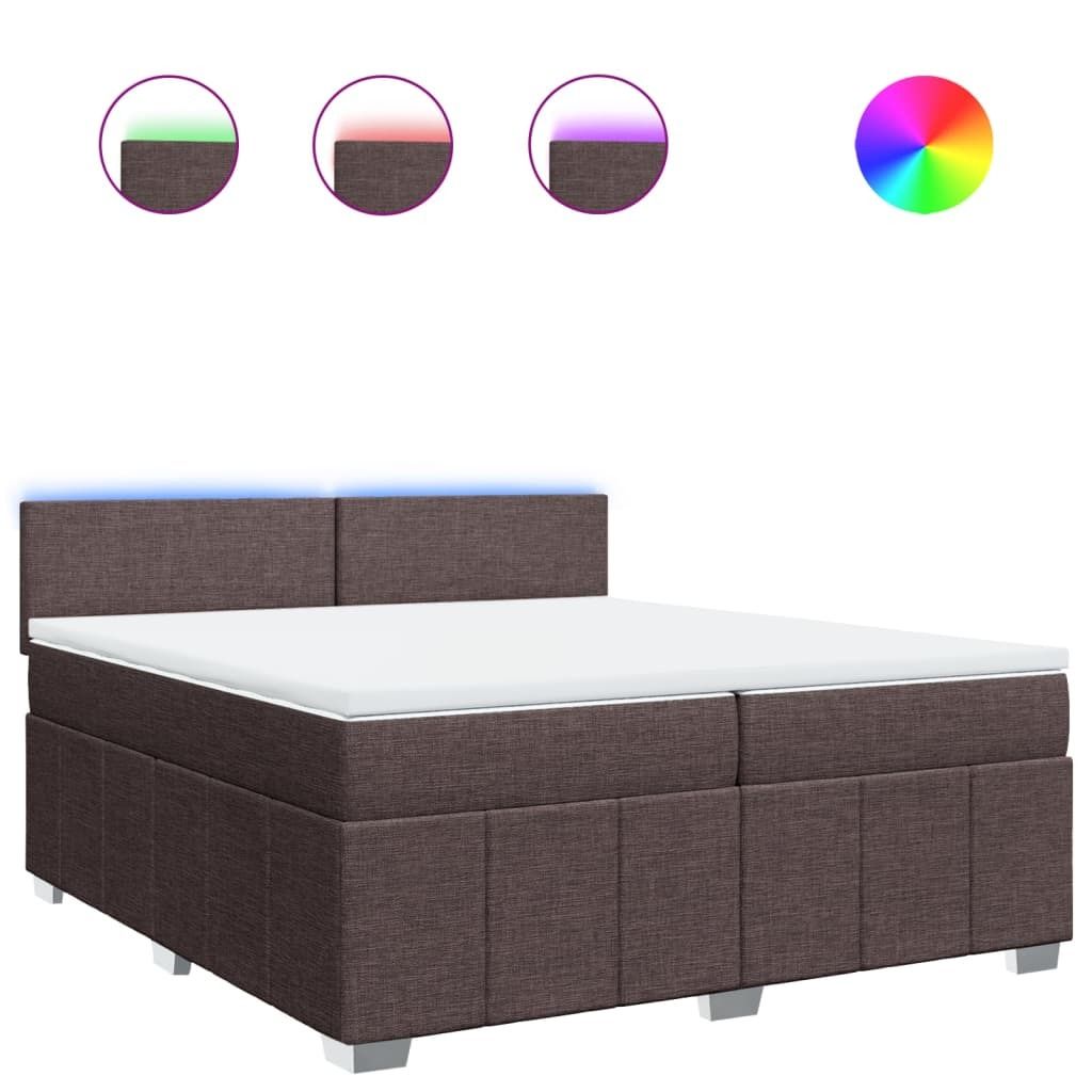 vidaXL Boxspringbett mit Matratze Dunkelbraun 200x200 cm Stoff