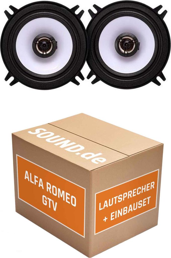 Lautsprecher Boxen Einbaupaket hinten Alpine SXE-1325S passend für Alfa Romeo GTV 916 | 2x Tief-Mitteltöner mit integriertem Hochtöner 200W MAX