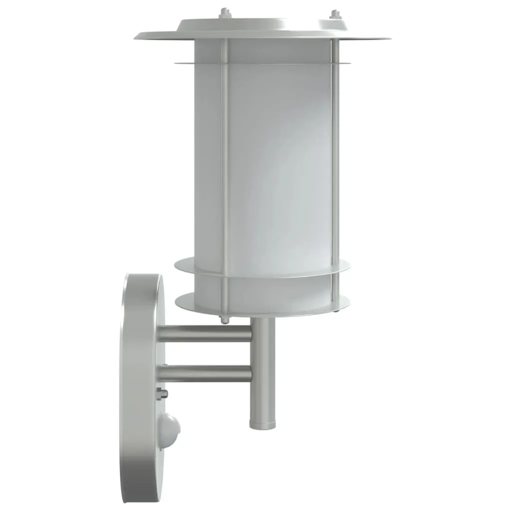 vidaXL 2 Applique Esterno Acciaio Inox con Sensore Movimento Argento - 5