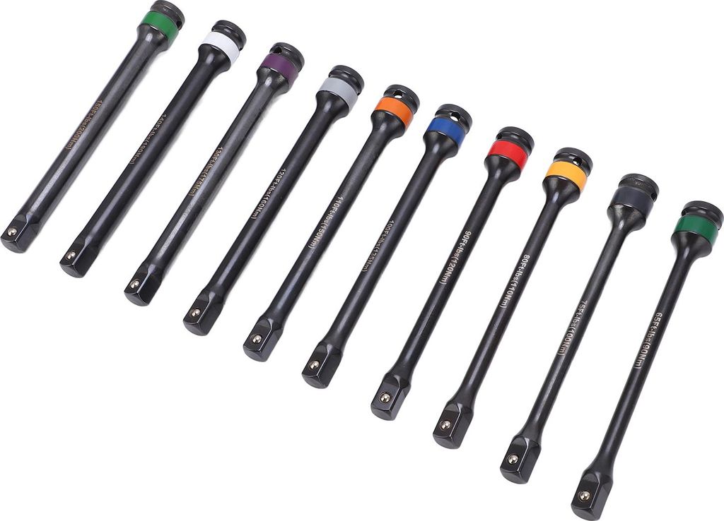 10-teiliges, torsionsbegrenzendes Verlängerungsstangen-Set, robust, langlebig, sicher, farbcodiert