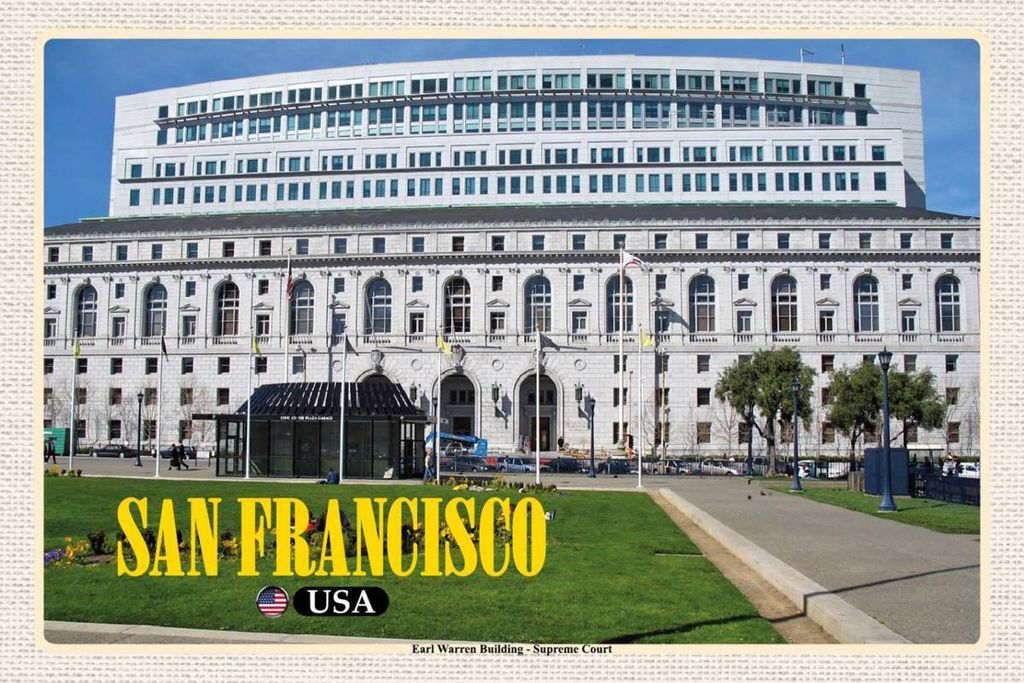 vianmo Holzschild 12x18 cm San Francisco Earl Warren Building Gericht