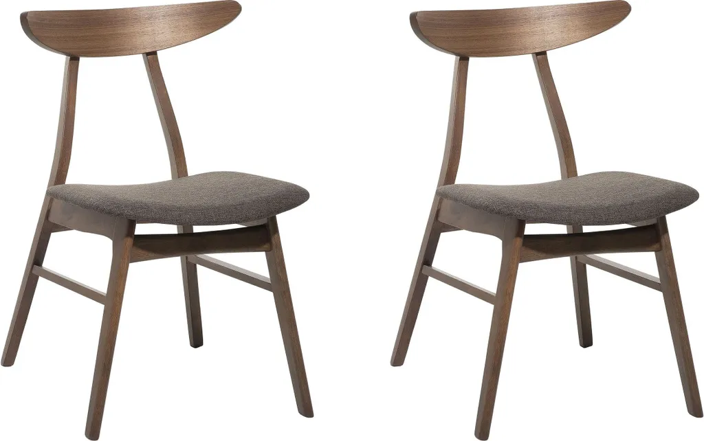 Chaises de salle à manger grises ergonomiques lot de 2 au style rétro