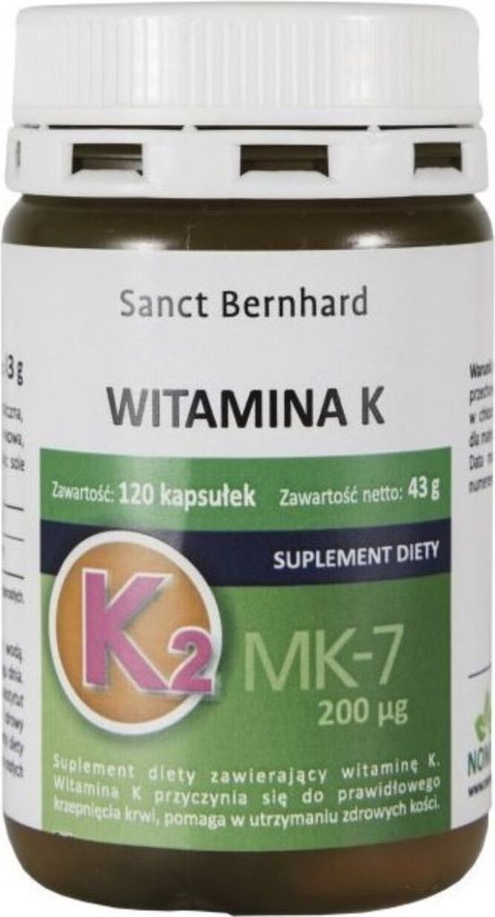 Nahrungsergänzungsmittel Kräuterhaus Sanct Bernhard Vitamin K2 MK7 (120 Kapseln) 5247