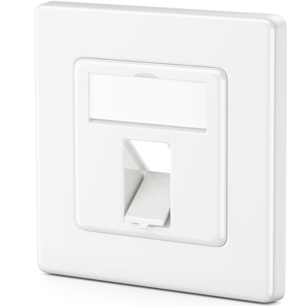 deleyCON 1x 1 Port LAN Anschlussdose Datendose Unterputzdose für Keystone Module 45° Gewinkelter Auslass für Keystone Module mit z.B. RJ45 Koaxi...