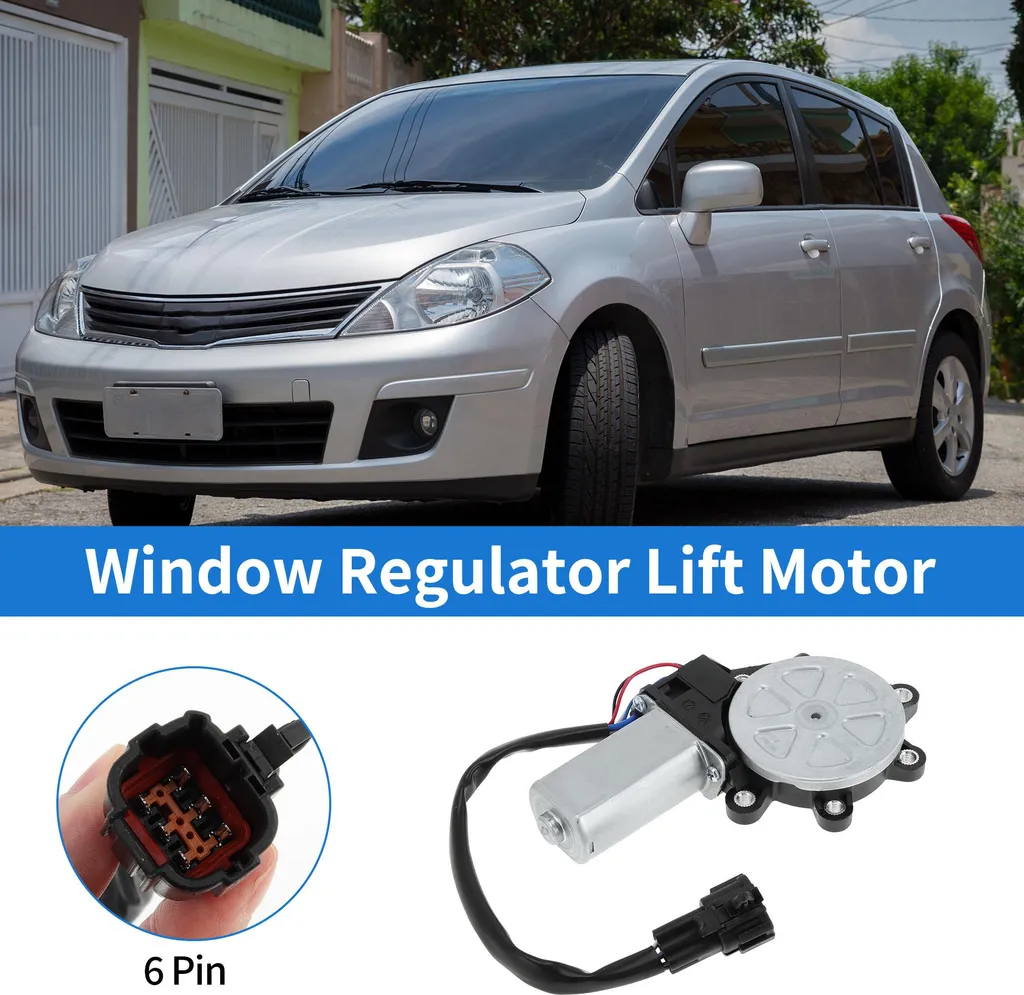 Moteur Lève-Vitre Silencieux 6 Broches pour Nissan Versa 07-12 Côté Gauche