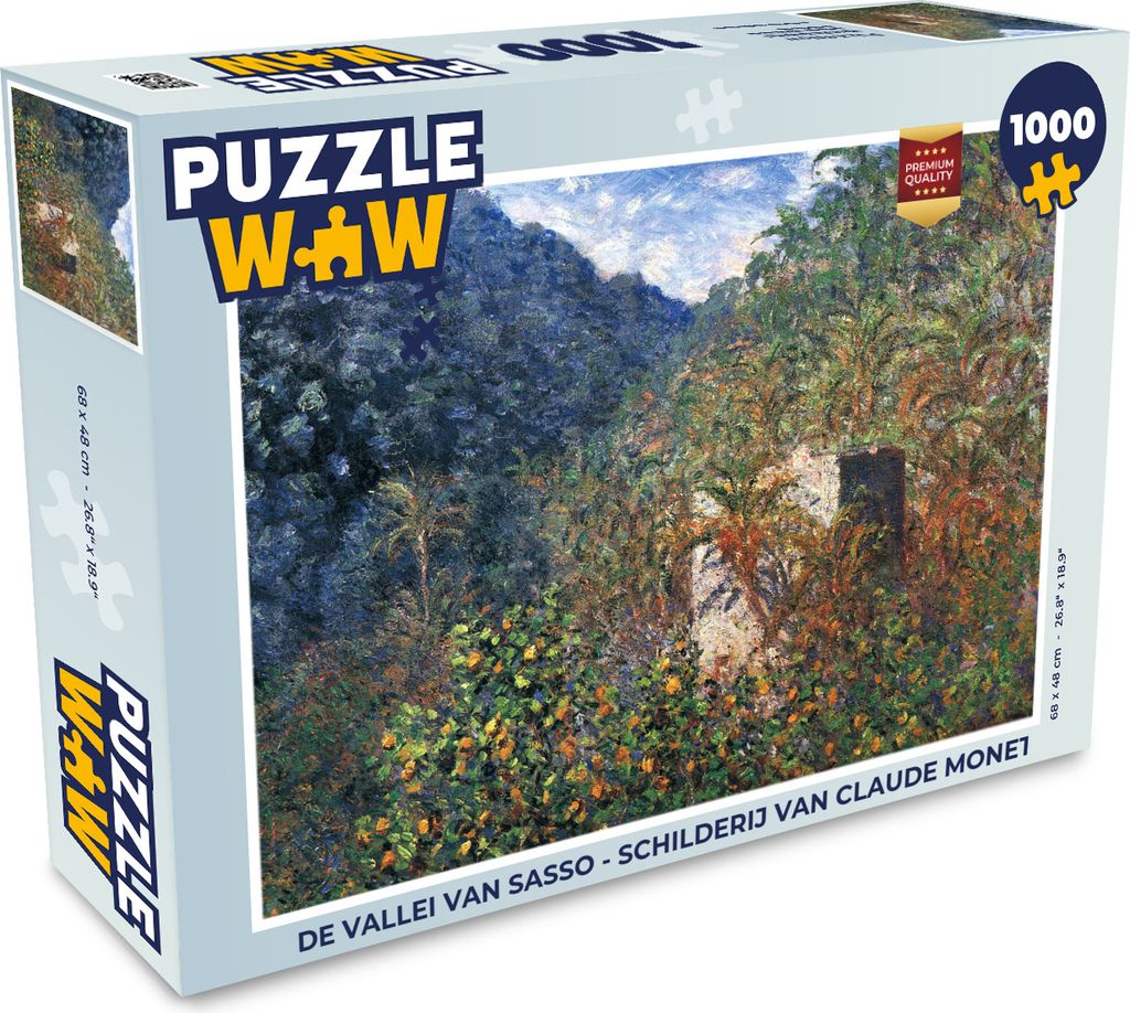 MuchoWow Puzzle 1000 Teile Das Tal von Sasso - das Gemälde von Claude Monet - Erwachsene - Rätsel