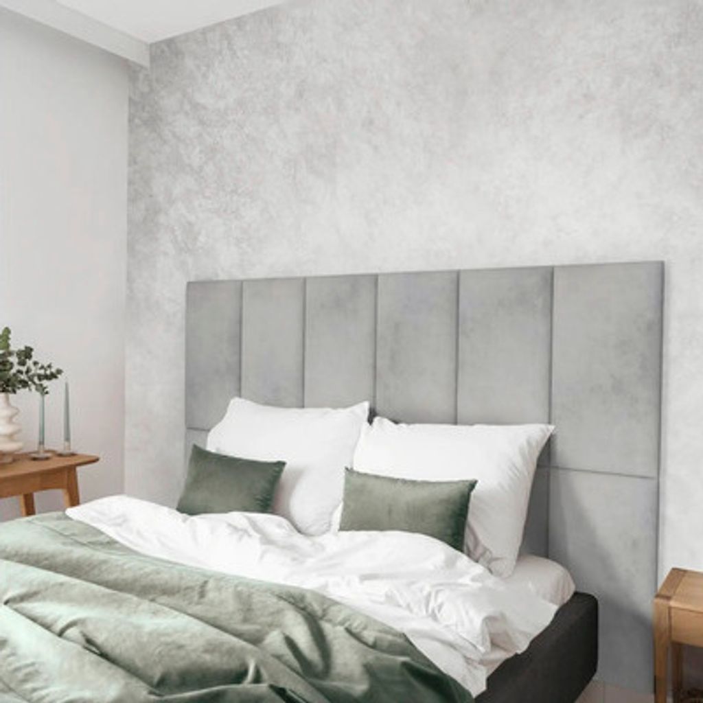 Wandkissen Print Beton grau Samt-Optik 30 x 60 cm