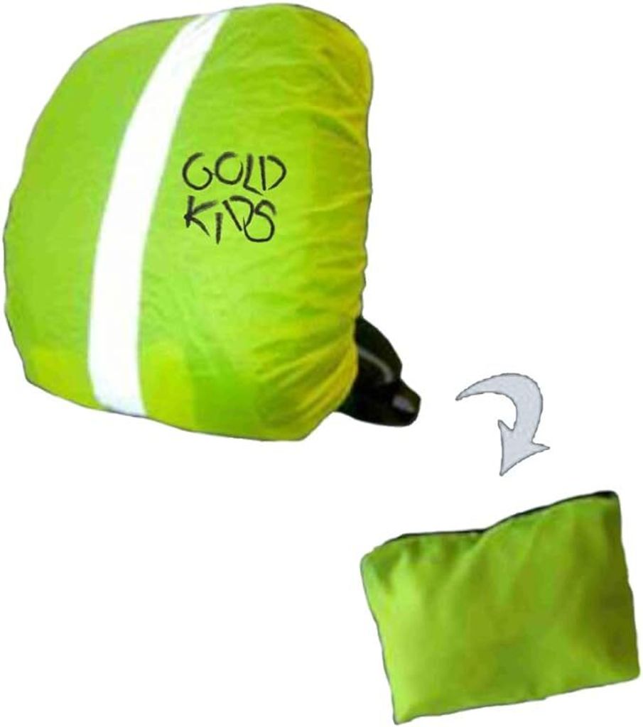 Regenschutz Rucksackschutz Regenhülle für Schulranzen Rucksack Ranzen Reflektorstreifen Neon Gelb