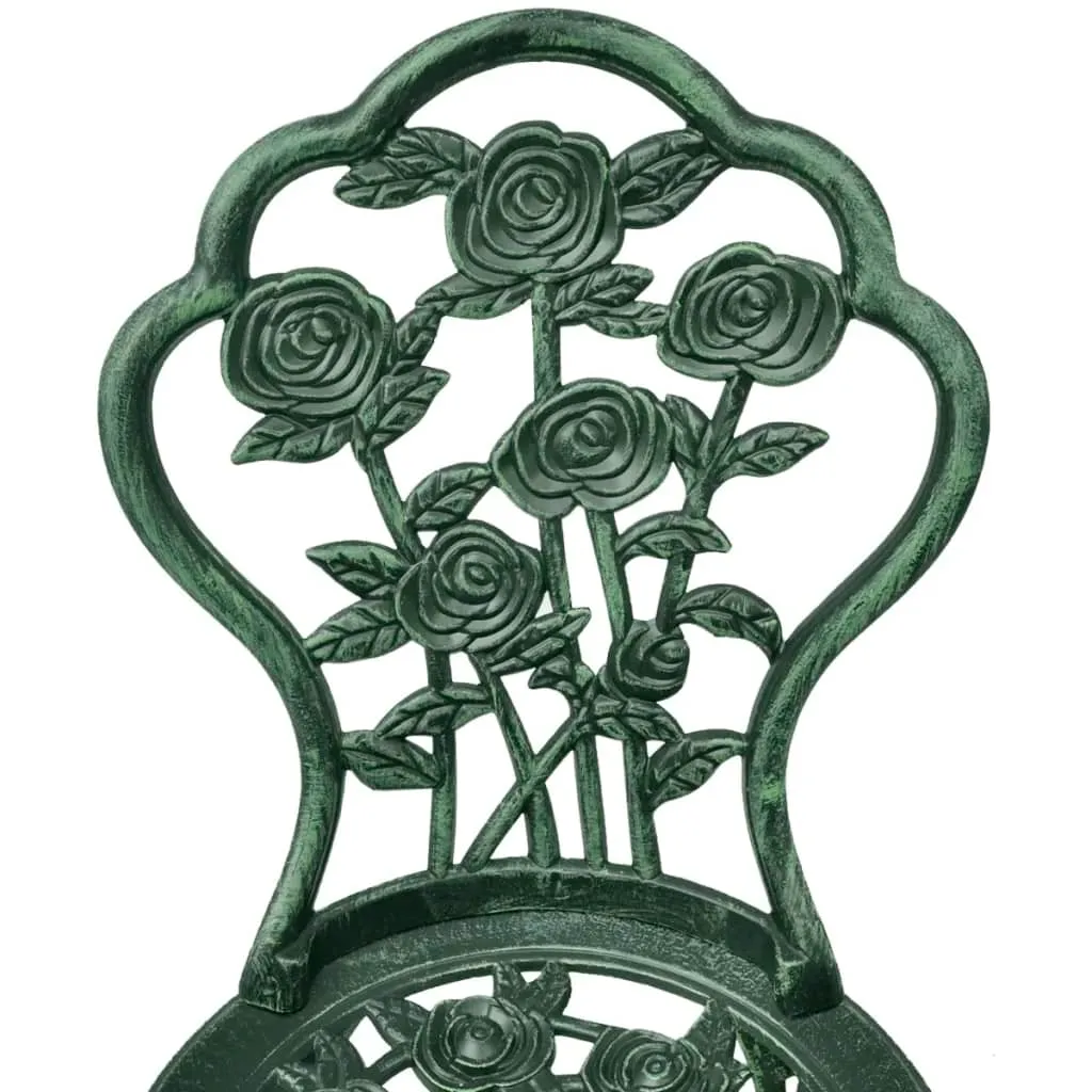 Set bistro robuste en aluminium vert résistant aux intempéries 3 pcs - 12
