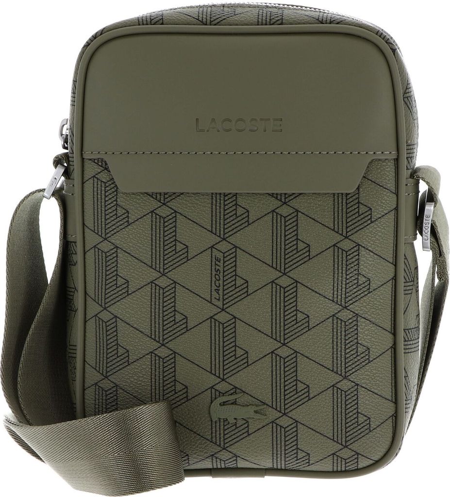 LACOSTE Umhängetasche The Blend Vertical Camera Bag Mono Kaki Noir khaki
