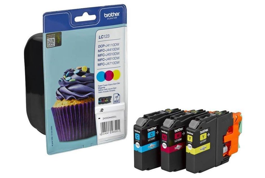 Brother Original-Tinte / Tinte LC-123RBWBP, CMY, 3x600s Produktbild 