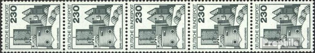 Briefmarken BRD (BR.Deutschland) 1978 Mi 999R Fünferstreifen postfrisch Burgen und Schlösser