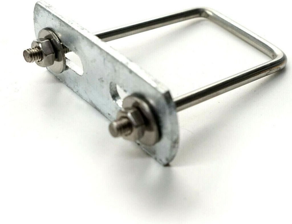 10x U-Bügel für Doppelstabmatten Zaun Befestigung an Zaunpfosten 40x60 Klemme Verzinkt