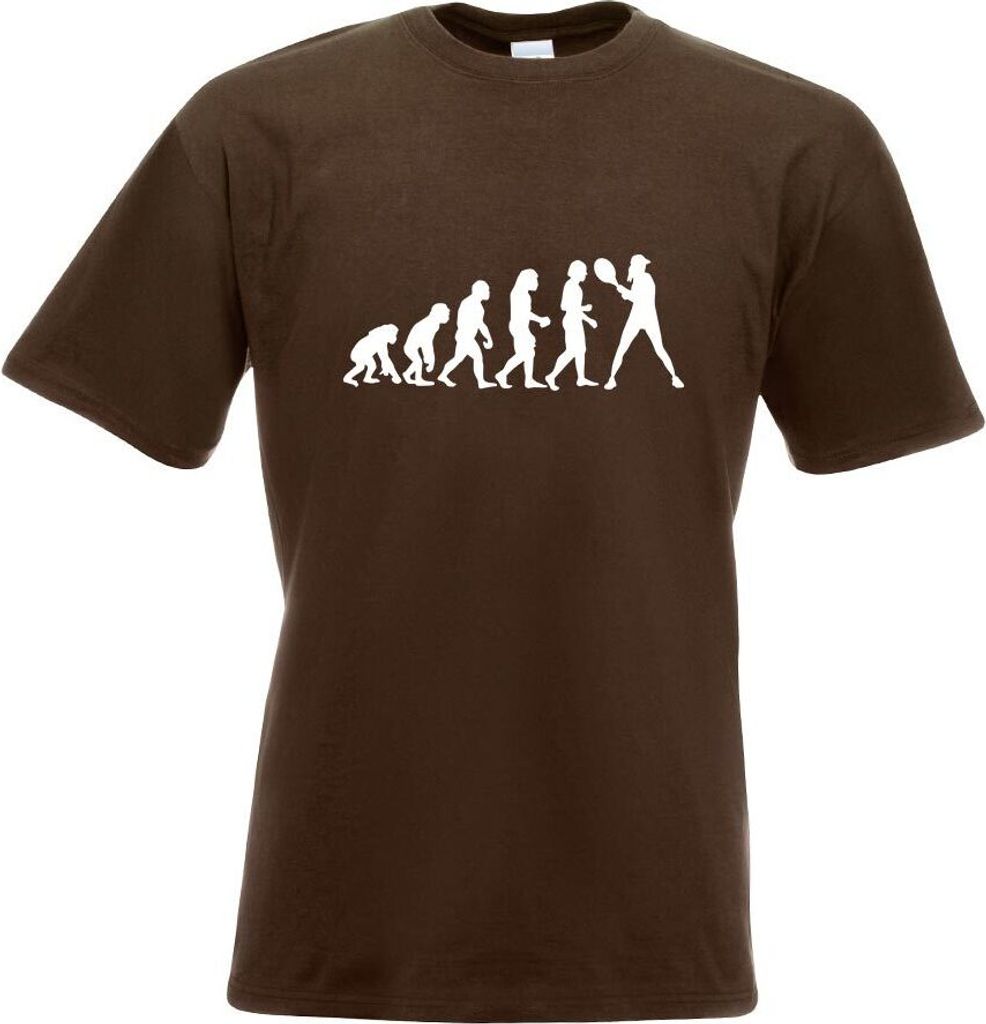 Kiwistar - T-Shirt - Chocolate - Evolution Tennis Spieler - in Herren Funshirt Bedruckt Design Sprüche Spruch Motive - mit Motiv Bedruckt - Funshi...