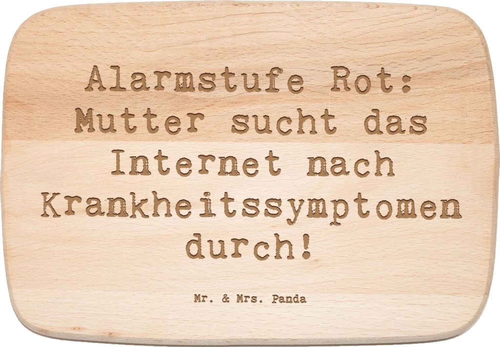 Mr. & Mrs. Panda brotbrett Spruch Mutter Alarmstufe Rot - Transparent - Geschenk, Holzbrett, vesperbrett, Schneidebrett, Holzbrettchen, Gesundheits...