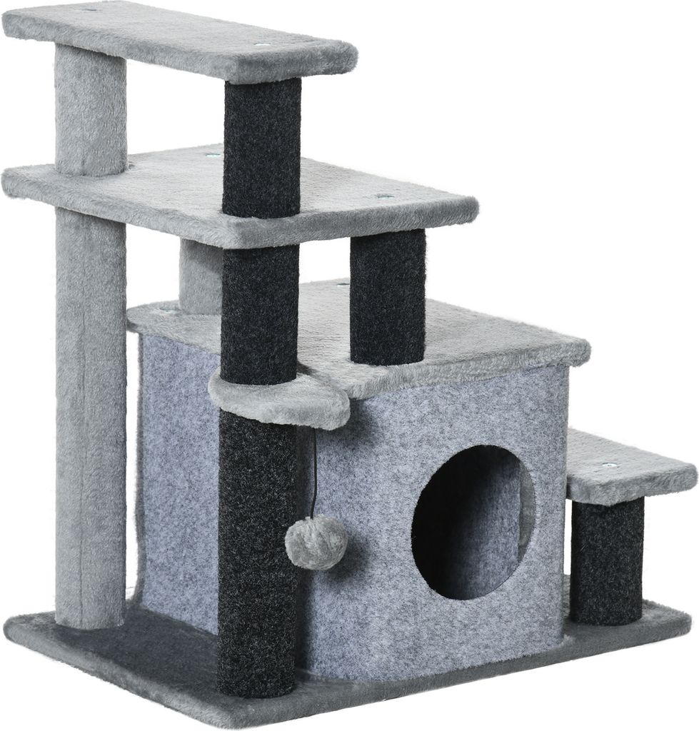 PawHut Haustiertreppe, 3/4-stufige höhenverstellbare Produktbild 