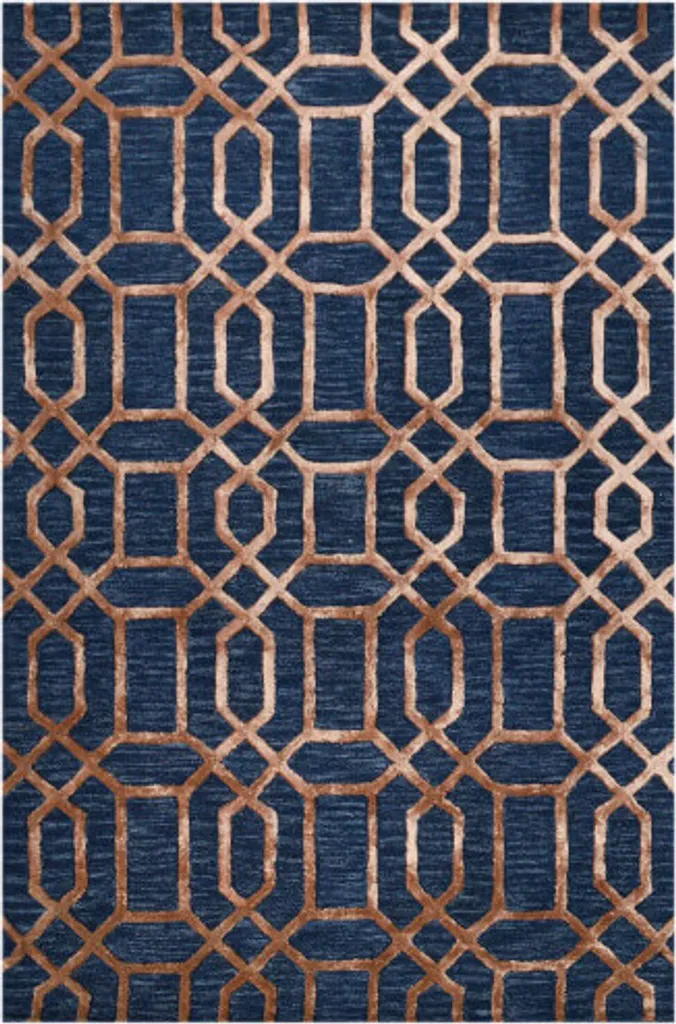 Tapis Vegas bleu foncé 200x300 cm : la solution anti-tache pour grand salon