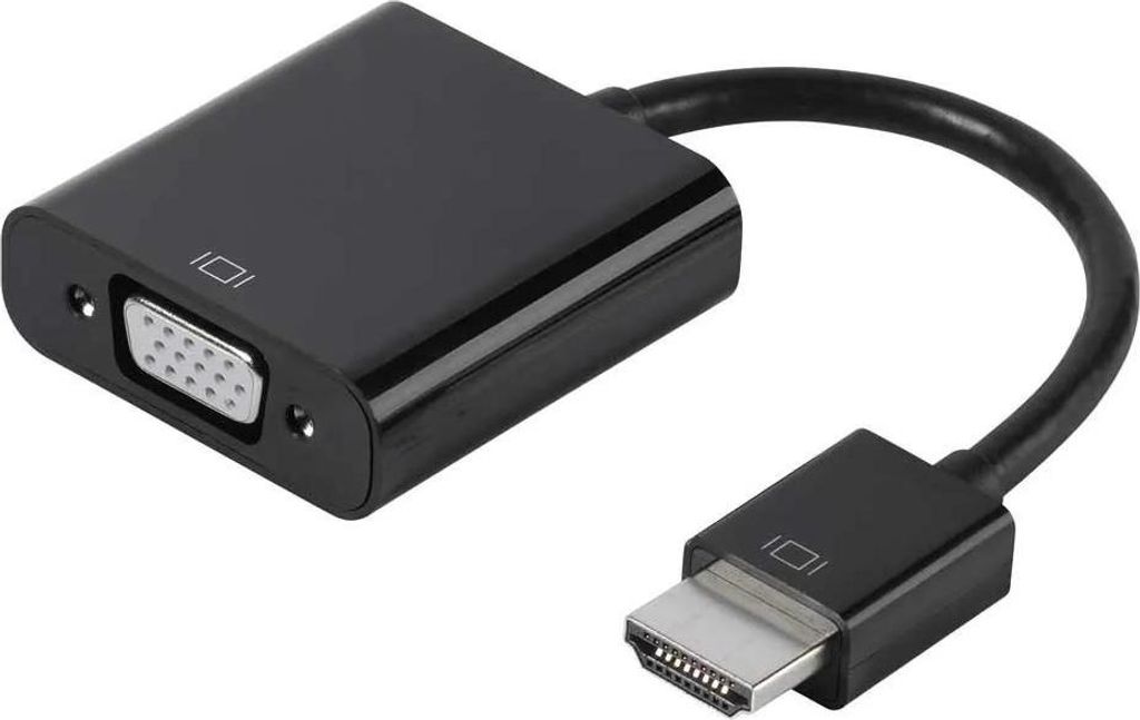 VIVanco Hochwertiger HDMI auf VGA Hub, Adapter, Umwandler Digital zu Analog, 0,10 m – Für Monitor, Beamer, Soundbar