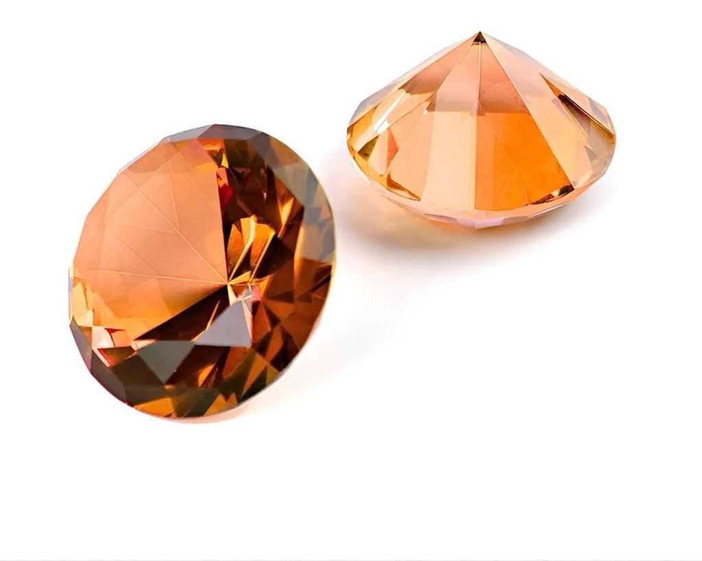 Glasdiamant Brillantschliff | 3/4/5/6 cm 3 cm Orange Produktbild 