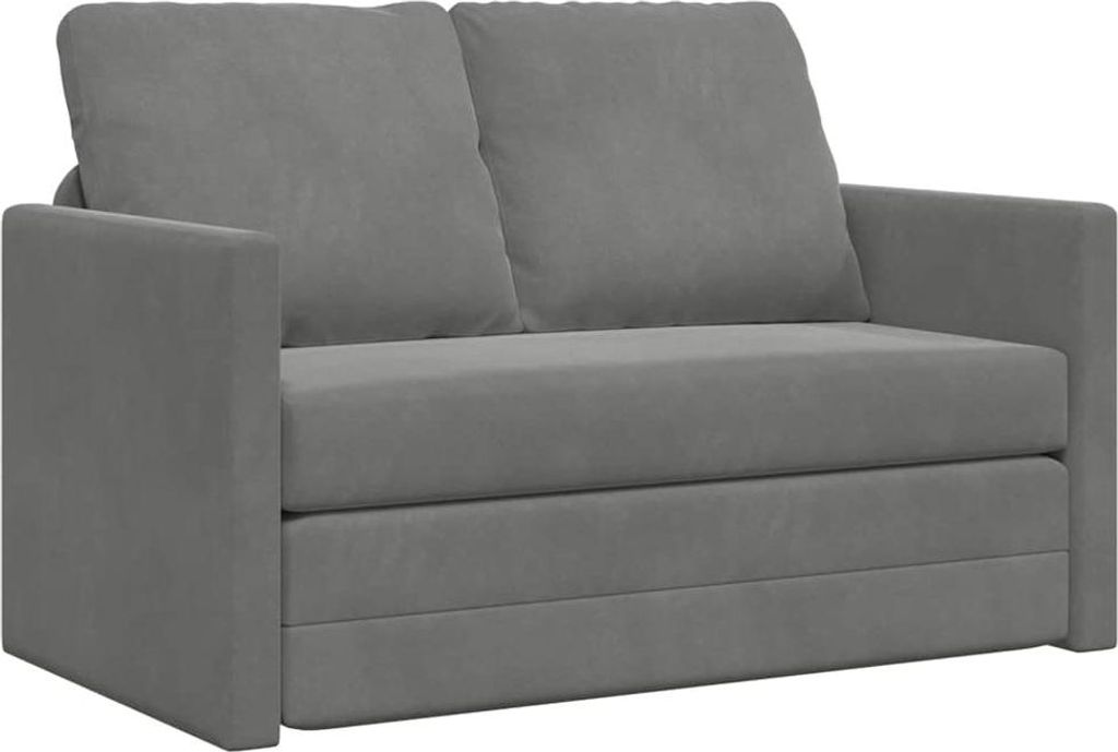 vidaXL Divano letto grigio scuro 122x204x55 cm Velluto Immagine del prodotto 
