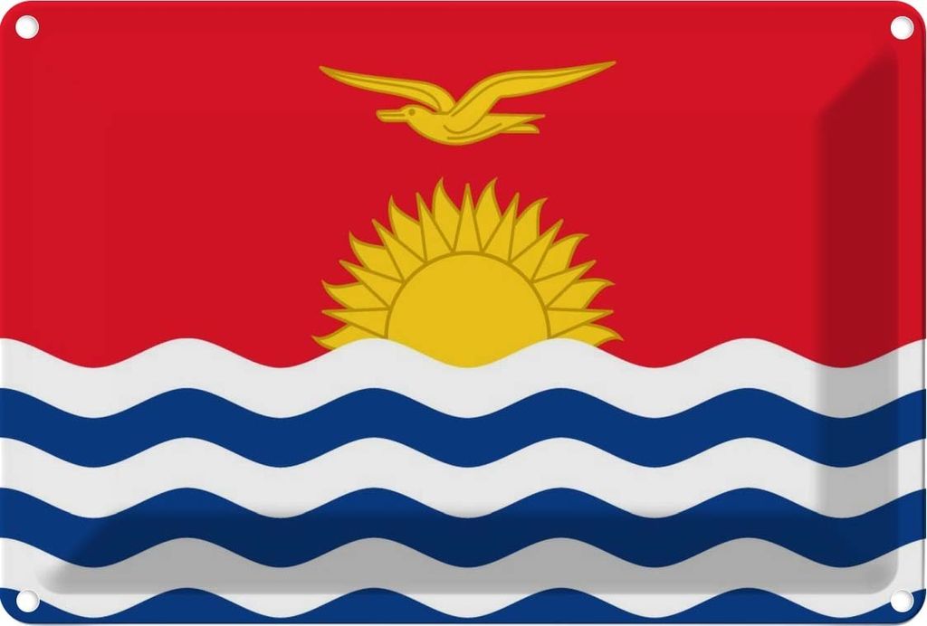vianmo Blechschild 20x30 cm Kiribatis Kiribati Flagge Fahne Wappen