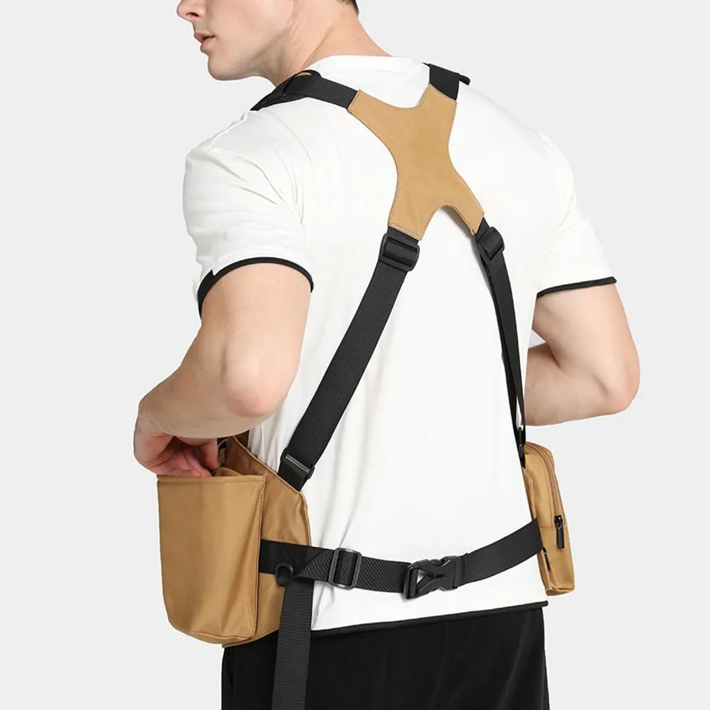 Gilet de Transport Photo Imperméable avec Sacoche d'Objectif et Smartphone