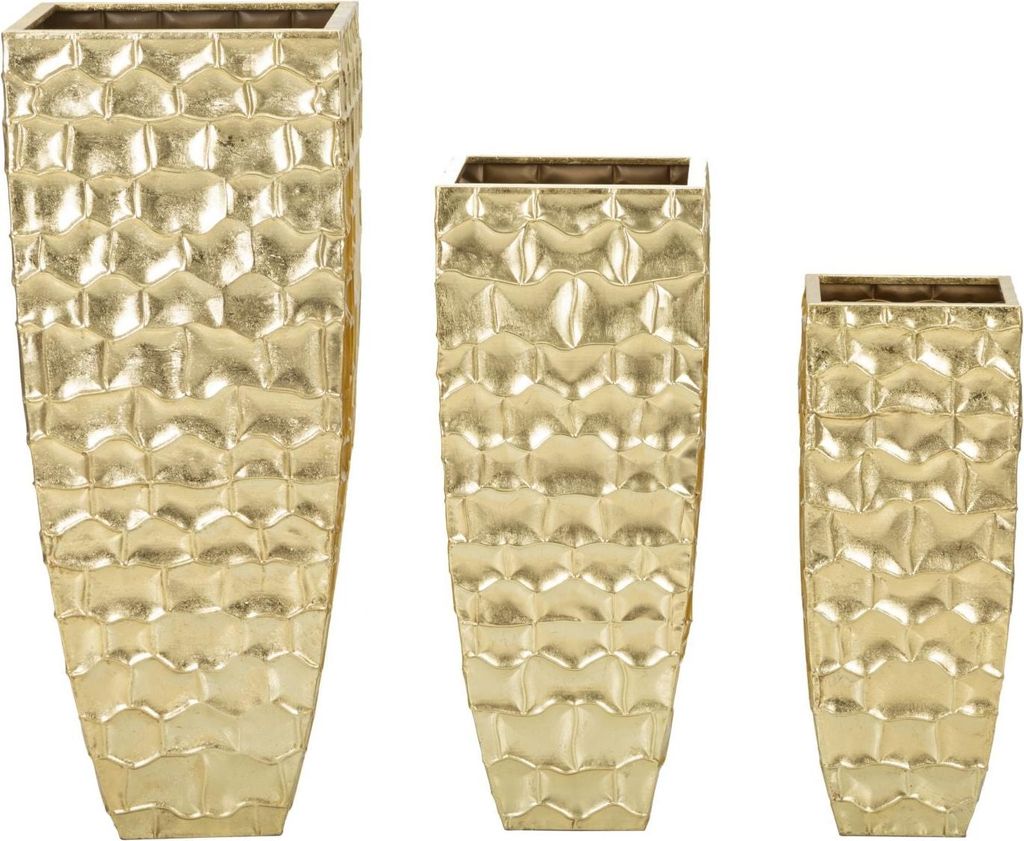 FURNLUX Vase Gloty Gold 38cm (3tlg.) / Hauptfarbe: Gold / Abmessungen: 38 x 94 x 38 cm