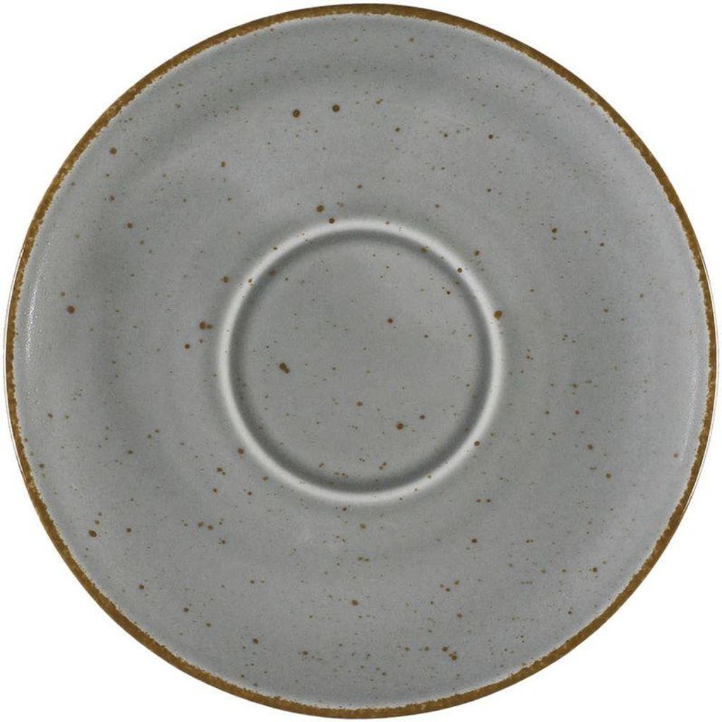 12x Untertasse, Serie Aida, grau, braun gesprenkelt, Ø 160 mm, 12 Stück