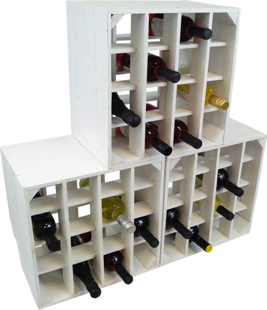 Weinregal 16er weiss Flaschenregal Weinkistenregal Produktbild 5