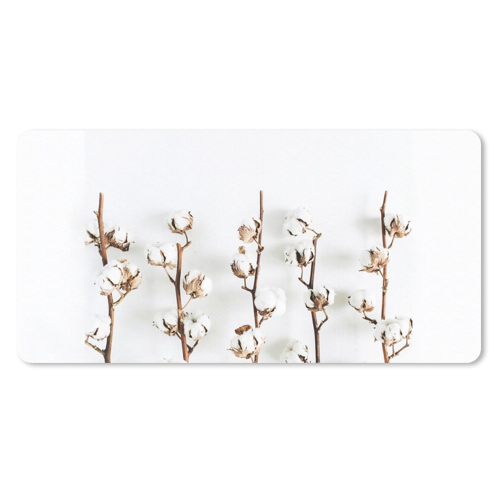 MuchoWow Mauspad Mousepad Baumwolle - Weiß - Natürlich 60x30 cm - Mousepads - Maus Mat - Pad - Mausunterlage - Nachhaltig