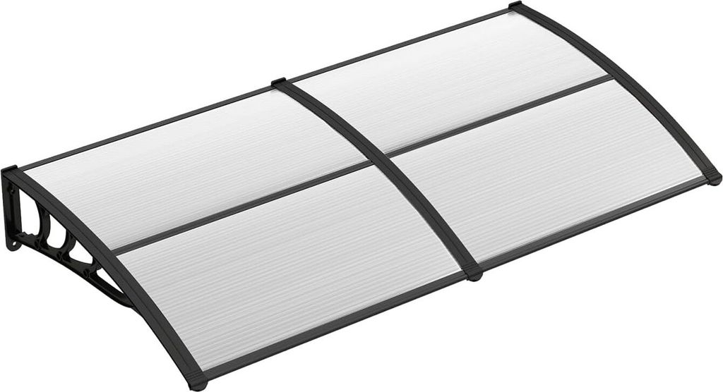 Vordach für Haustür 199 x 99 cm, überdachung aus Polycarbonat & Aluminium, Türvordach für Sonnenschutz Regenschutz Windschutz, Pultvordach fü...