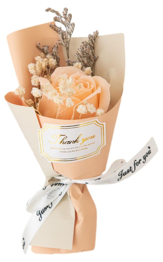 1/2 Mini-Kunstrosen-Sonnenblumenstrauß, handgefertigt aus Seifenblütenblättern, künstliche Blumendekoration, romantisches Geschenk zum Valentin...
