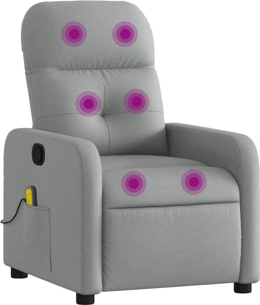 Massage-Relaxsessel, hellgrauer Stoff