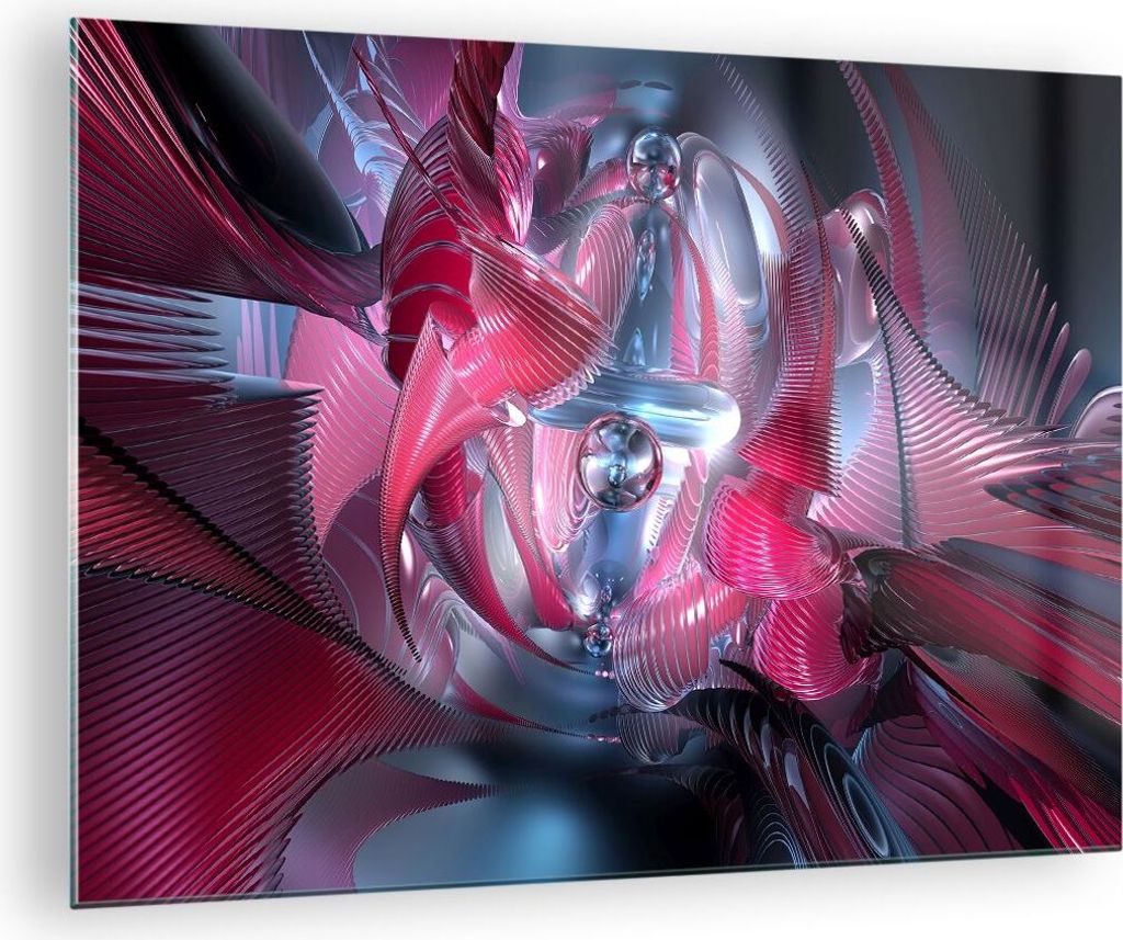 Bilder auf glas - Abstraktion Chemie Kybernetik - 70x50cm - Glasbilder - Wandbilder - Kunstdruck - zum Aufhängen bereit - Wanddekoration aus Glas ...