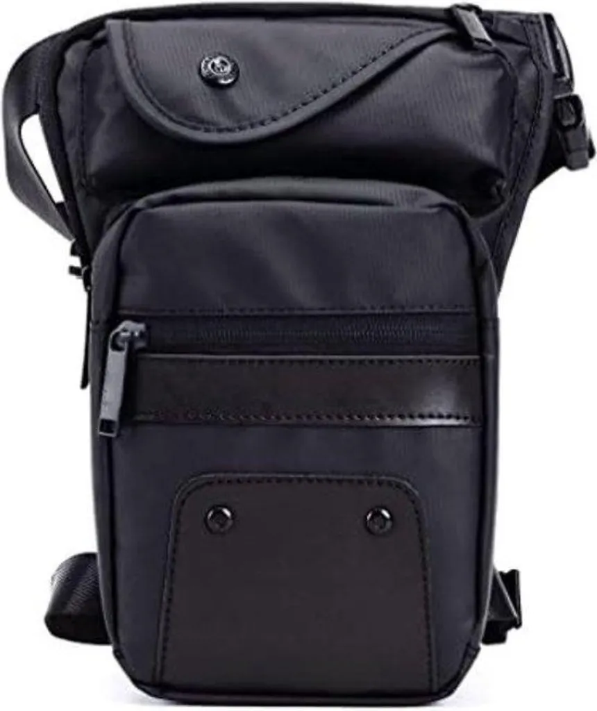 Sac banane de moto noir en nylon Oxford étanche avec sangle ajustable