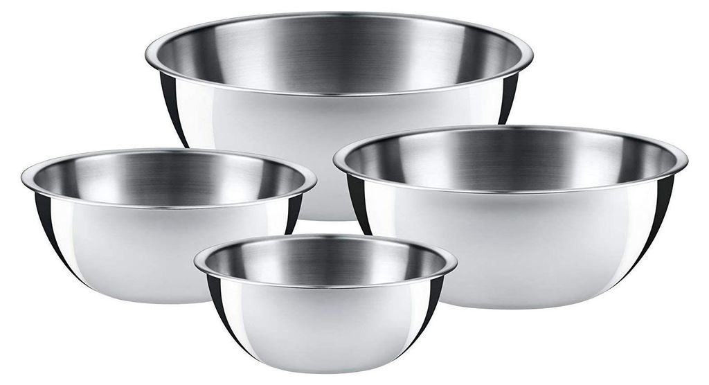 Gourmet-Schüssel-Set 4-teilig, Edelstahlschüsseln für die Küche, Rührschüssel, Salatschüssel, Servierschüssel, stapelbar
