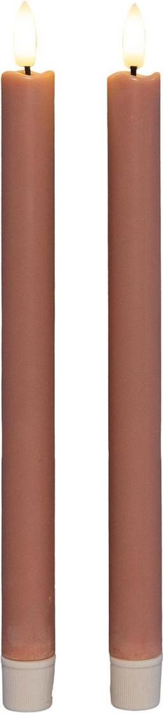 Anna Collection Led Tischkerzen - 2x - rosa - 25 cm - 3D Produktbild 