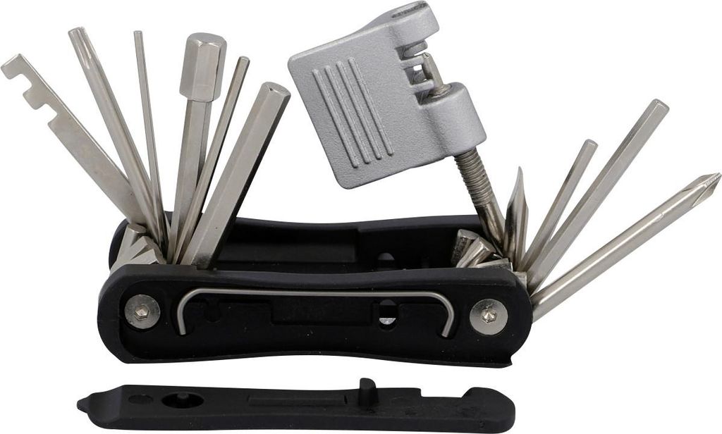 FISCHER Fahrrad-Multitool für E-Bikes, 15-teilig bestehend aus Sechskantschlüssel 2,5/3/4/5/6/8, Nippel - 1 Stück (50404)