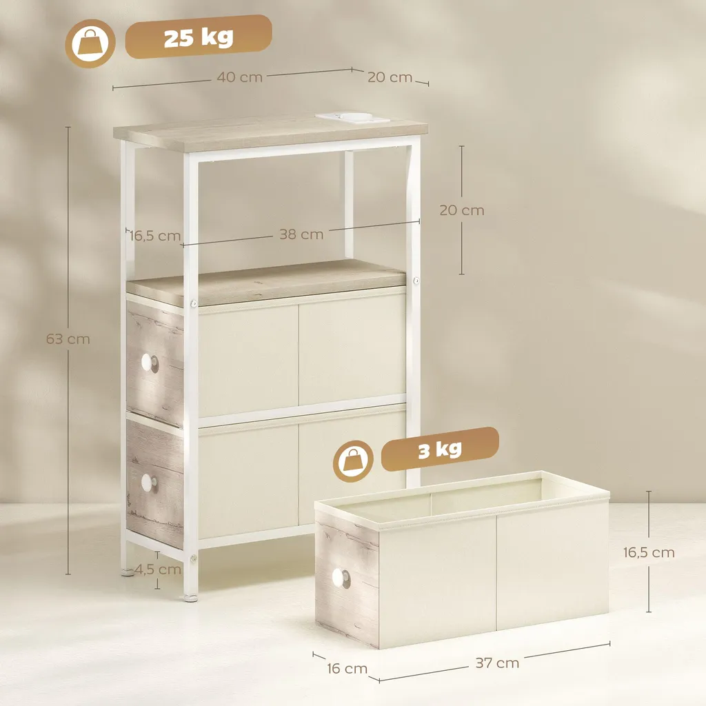 Table basse d'appoint pour petit salon avec station de charge USB intégrée - 3