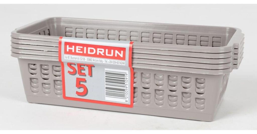 Körbchen 5er Set Rechteckig 20x10x5cm Aufbewahrung Kisten Produktbild 