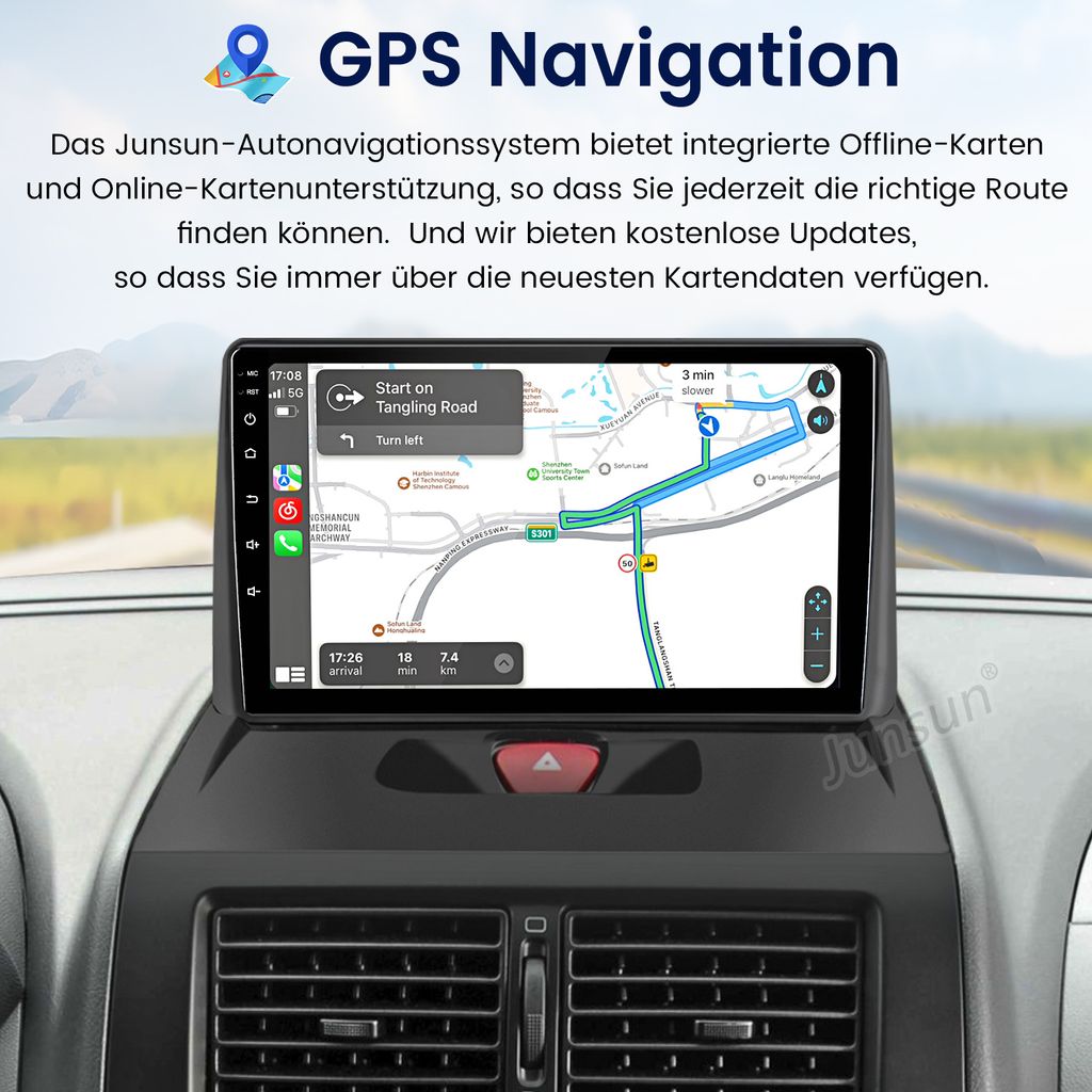 Autoradio Android 15 GPS Pour Peugeot Expert 2 / Fiat Scudo 2007-2017 - Écran Tactile, CarPlay/Android Auto Sans Fil