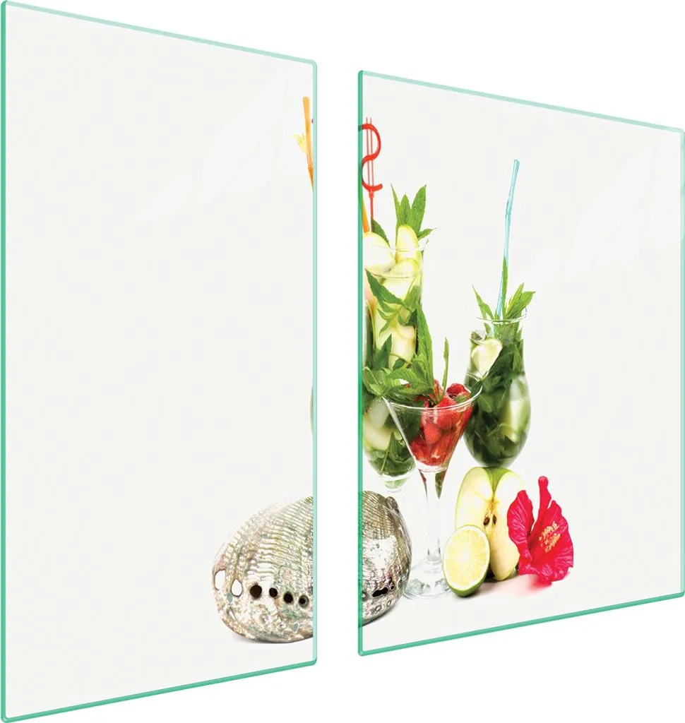 Copri Piano Cottura 90x52 Vetro Bianco Frutta | Tagliere per Famiglia