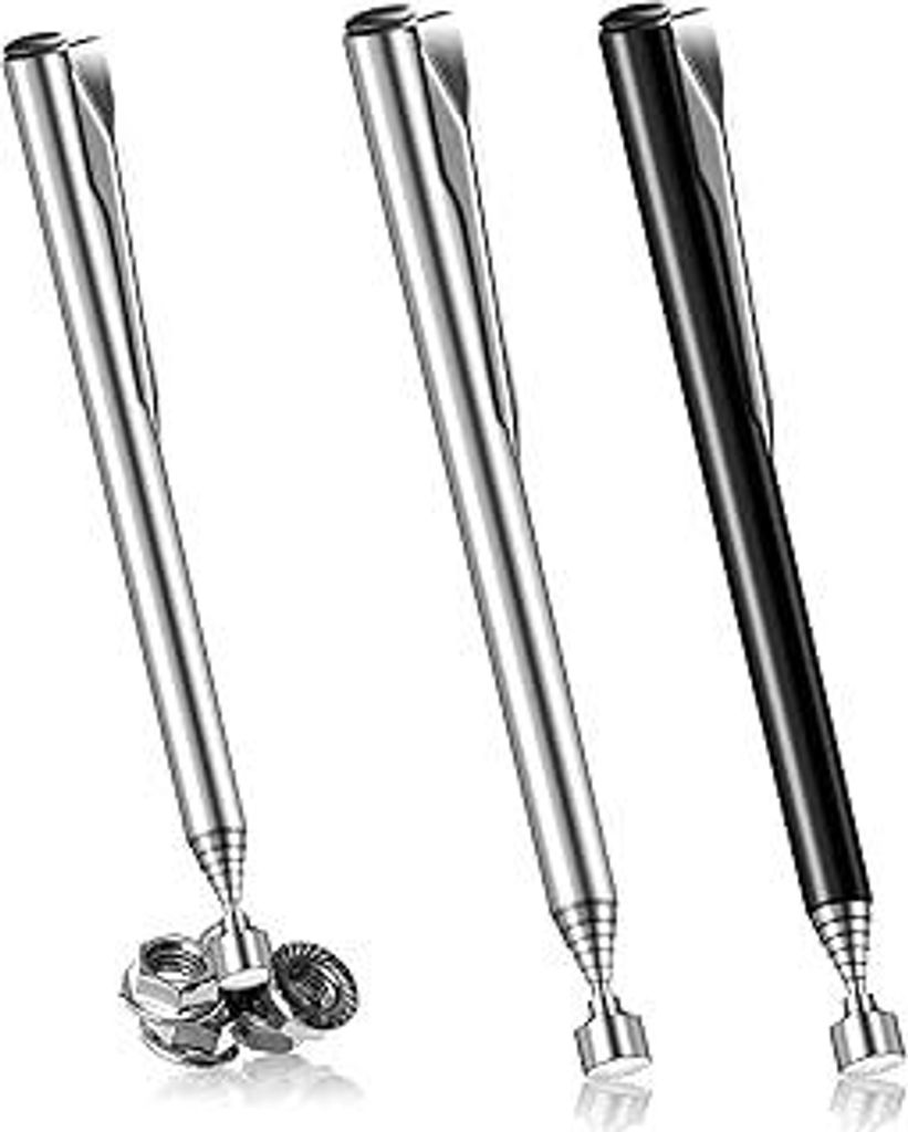 FeinKulturia 2 Stück Teleskopmagnet Ausziehbar, 64CM Teleskopisch Magnetheber Edelstahl Aufnahmewerkzeuge Pick-up Tool 1.4KG Magnetgreifer für Sc...
