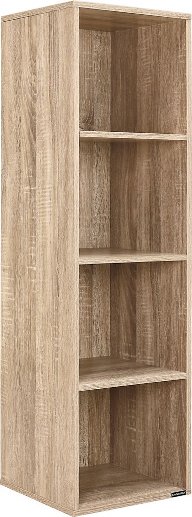 CASARIA Bücherregal mit 4 Fächer 106x30x30cm Kippschutz Bodenschoner 40kg Belastbarkeit Wohnzimmer Schlafzimmer Büro Regal Standregal Würfelr...