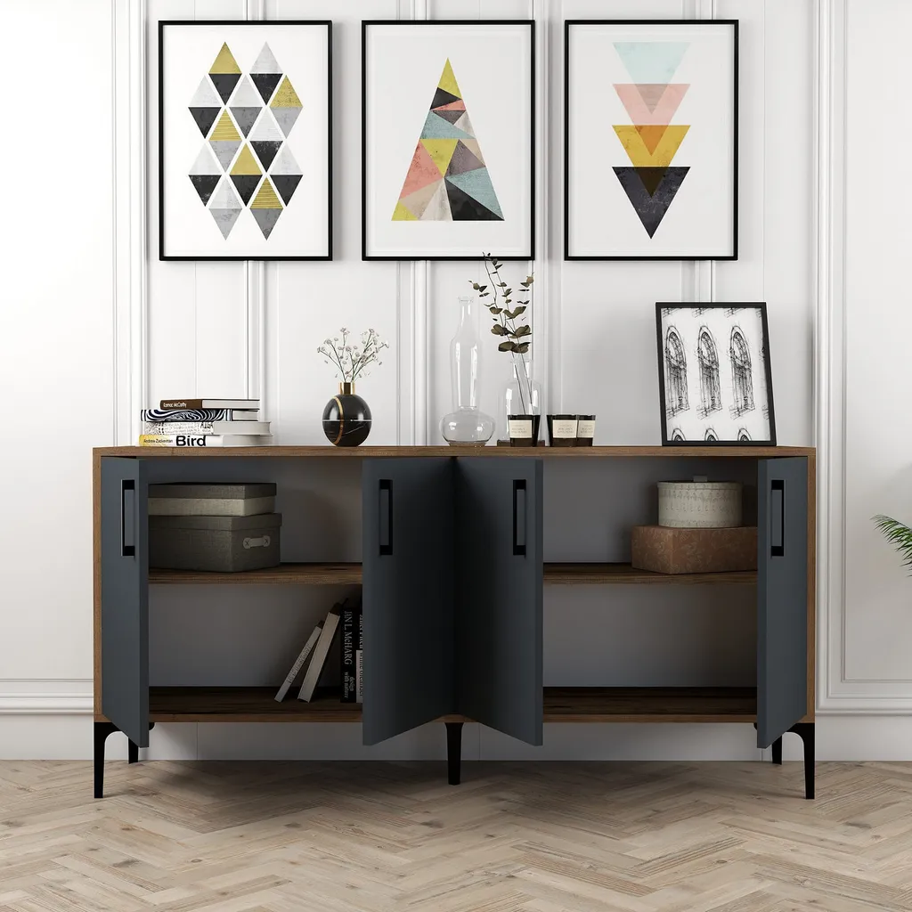 Commode gain de place 160 cm Kiev Skye Decor pour ranger le séjour