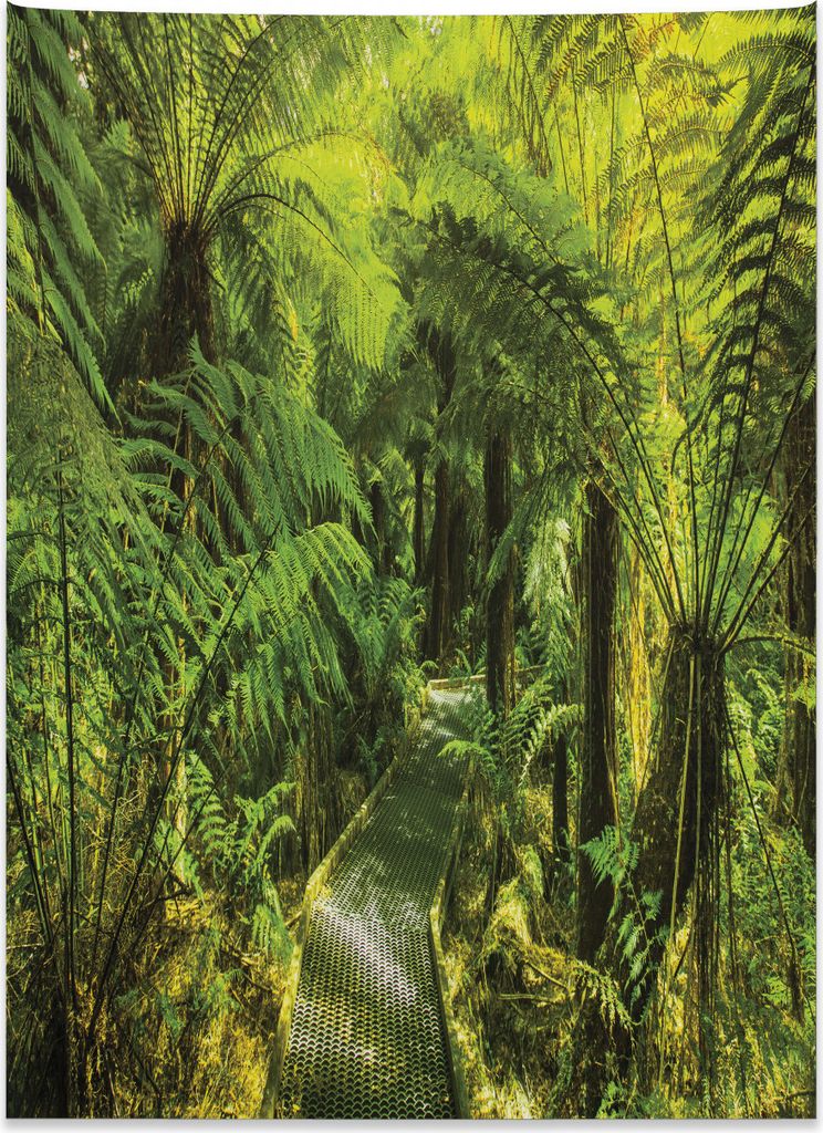 Abakuhaus Frühling Wandteppich, Reisen Natur Zen aus Weiches Mikrofaser Stoff Kein Verblassen Klare Farben Waschbar, 110 x 150 cm, Grün