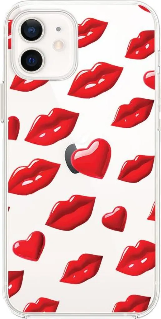 Cover iPhone 12 Estetica Labbra Rosse - Custodia TPU Trasparente Chic