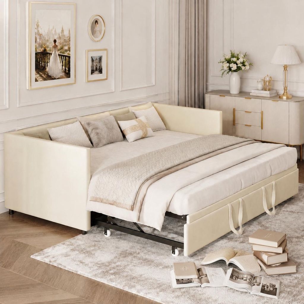 INONEFT Schlafsofa 90/180 × 200 cm, Polsterbett, Produktbild  KI-generiertes Bild