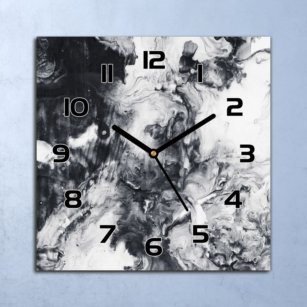 Wanduhr Echt-Glas-Küchenuhr Vintage Spritzer Quarz Lautlos 30x30 Deko Bilder